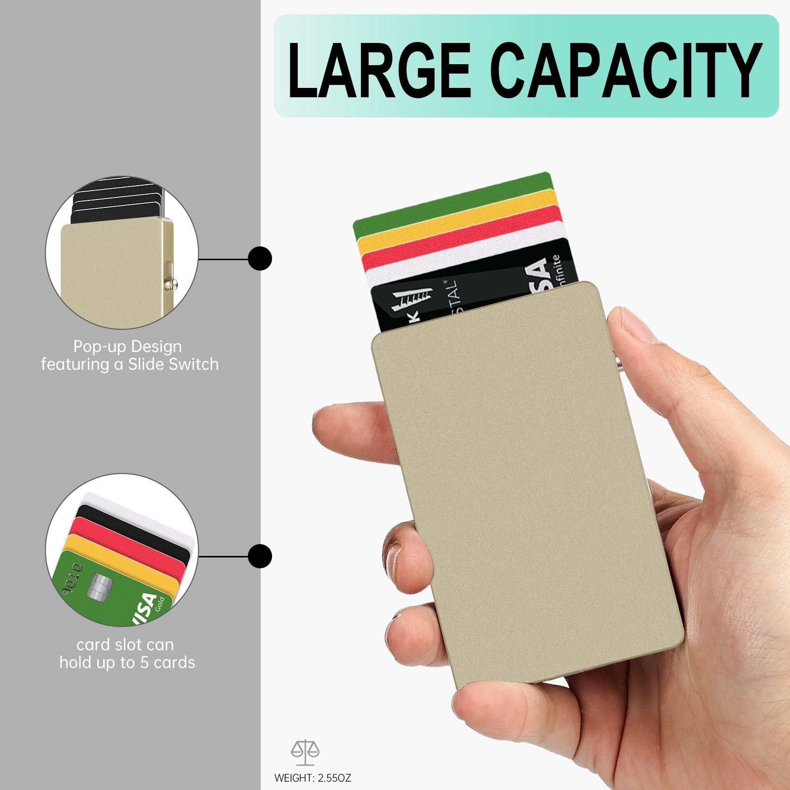 Slim Metal Wallet – Minimalistisches Aluminium-Portemonnaie mit RFID-Schutz & Schnellzugriff